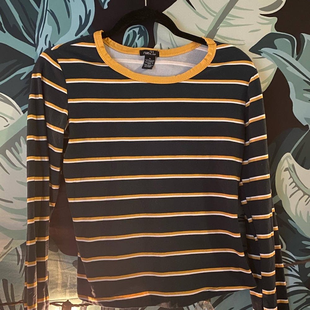 Green + Yellow stripped shirt